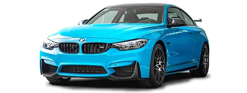 Ein blaues Auto auf weißem Untergrund
